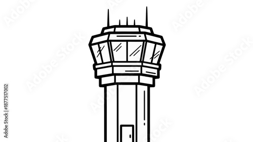 Air Traffic Control Tower Building Outline