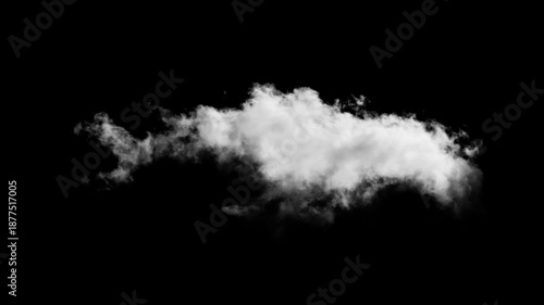 Foto White clouds against a black background.