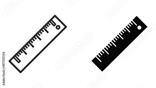 Two rulers with different colors and measurement markings