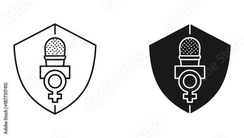 Female symbol microphone logo design