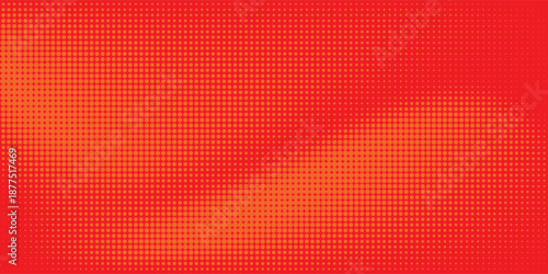 Dots halftone orange color pattern gradient texture with technology digital background. Dots pop art comics with summer background modern halftone