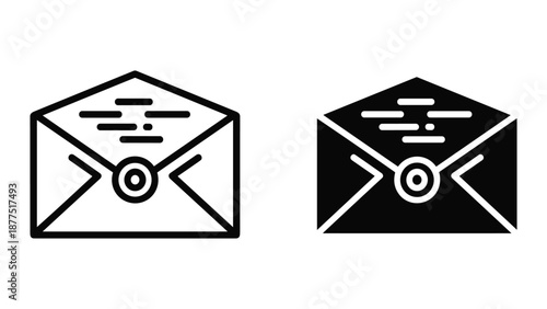 Email envelope icon set