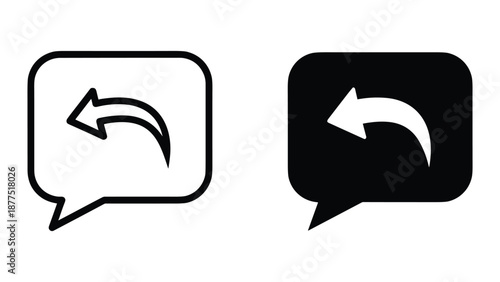 Reply message icon set