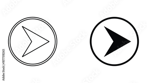 Simple black play button icons on white background