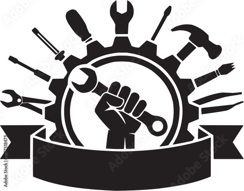 Conjunto de iconos vectoriales de servicio técnico: batería, electricidad, líquido, energía, voltaje, mantenimiento en silueta negra.