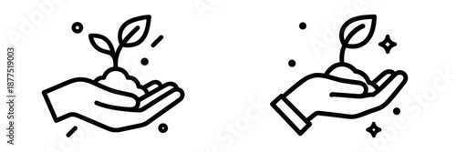 Growing plants in hands symbolizing care and growth potential