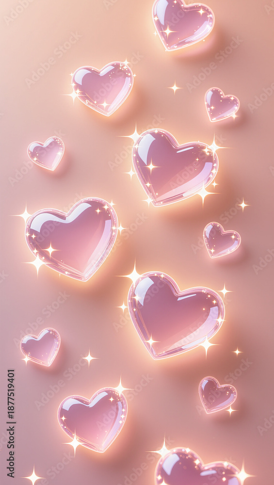Fototapeta premium pink heart background