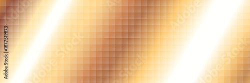 Luxury golden abstract background featuring a mosaic square pixel pattern with bright white light flares and elegant gradient metallic reflections for premium design