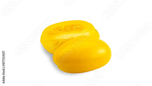 Photography Yellow tomato elongated shape on a white background