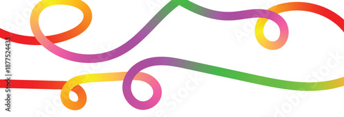 Colorful curved gradient line.