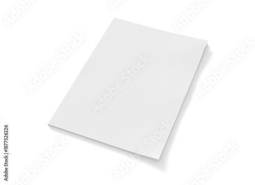 Magazine cover isolated on transparent background. Cut out blank brochure mockup 3D rendering