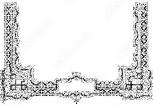 Vintage Ornamental Corner and Border Collection in Engraved Victorian Style
