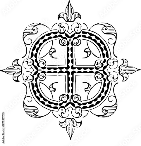 Vintage Ornamental Corner and Border Collection in Engraved Victorian Style