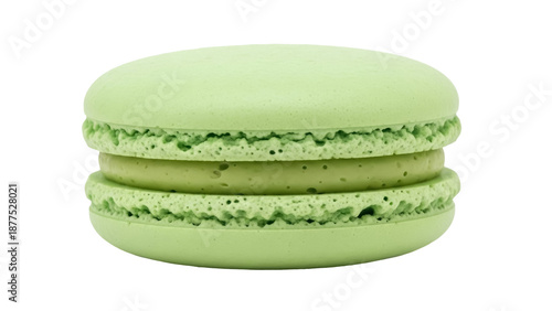Obraz na plátně Isolated pastel green macaron dessert, sweet confectionery snack for afternoon t
