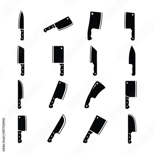 Kitchen Knives for meat icon silhouette vector illustration