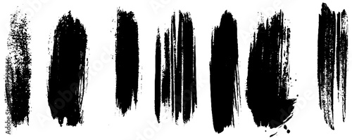 Vector grunge brush strokes. Set of different black brush stroke. Dirty artistic design element, box, frame or background for text.