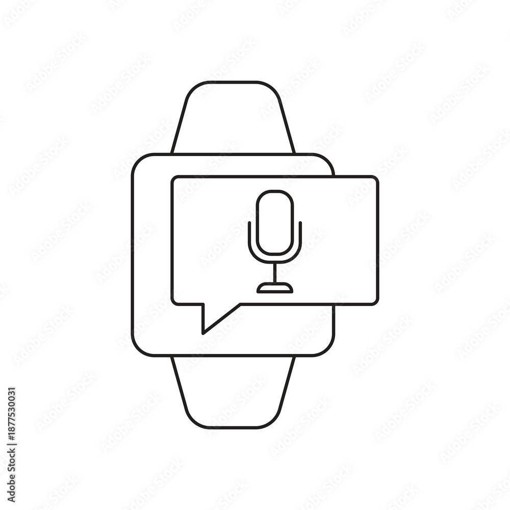 Fototapeta premium Smartwatch voice record microphone icon