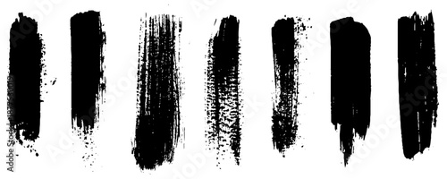 Set of paint brush strokes. Hand drawn design elements. Paint brush strokes illustration