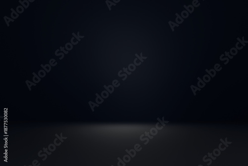Abstract backdrop black background. Minimal empty space. 3D rendering of an illustration