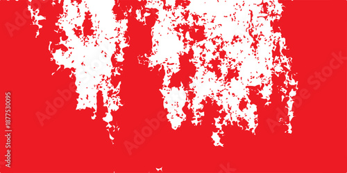 Vibrant red paint splashes and grunge splatters create an artistic watercolor texture background with abstract blood-like ink stains and decorative splat patterns for a bold design backdrop