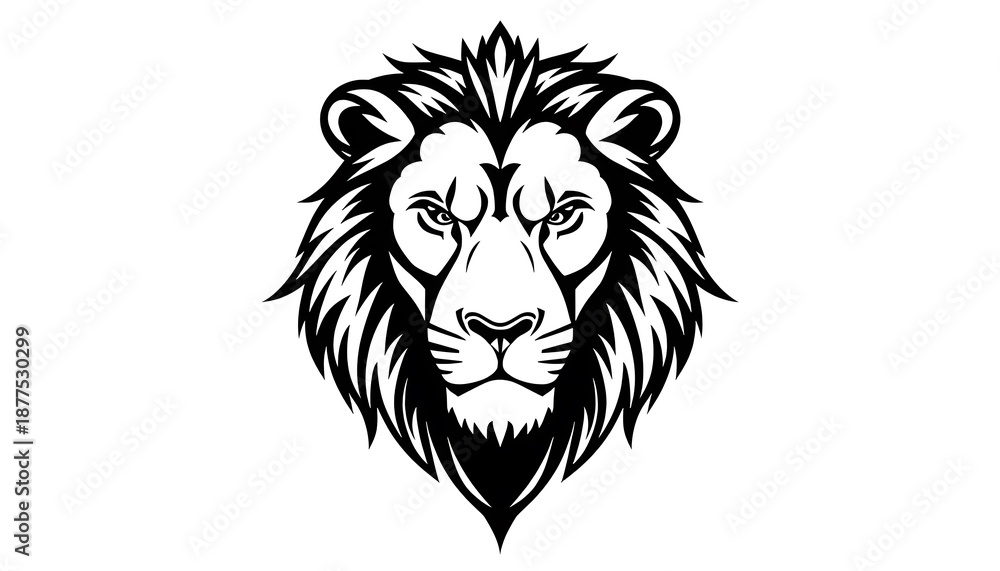 Obraz premium Monochrome Lion Logo