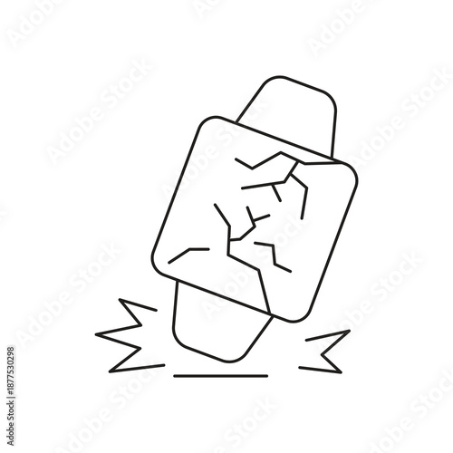 Smartwatch fall detection accident icon