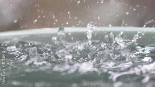 Clear water droplets captured in detail, symbolizing freshness, purity, and natural moisture.