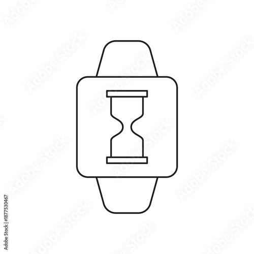 Smartwatch hourglass waiting time icon