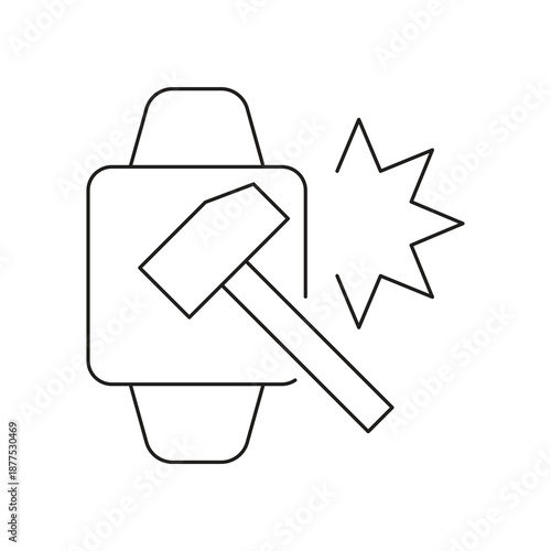 Smartwatch durability hammer test icon