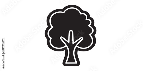 Tree vector icon, simple tree symbol, outline and filled style, isolated on transparent background