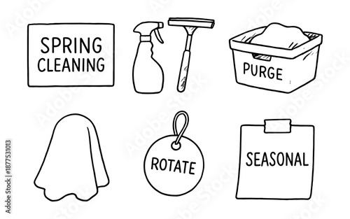 Spring cleaning essentials: a linear collection of organizing and decluttering tools