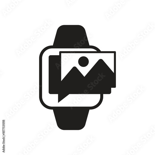 Smartwatch photo gallery solid icon