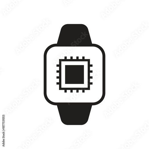 Smartwatch processor chip solid icon