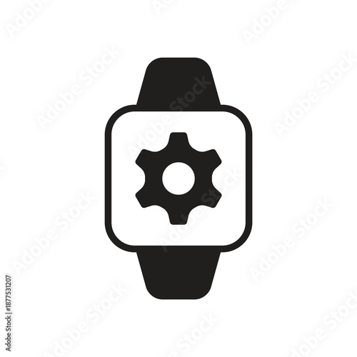 Smartwatch settings gear solid icon