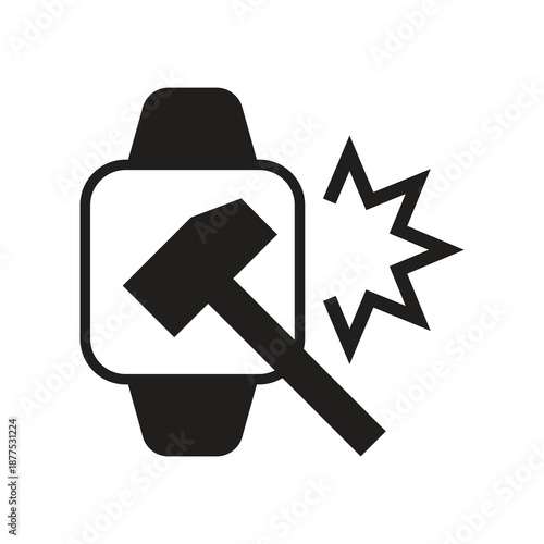 Smartwatch hammer test solid icon