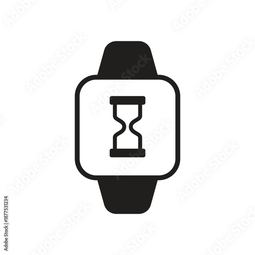 Smartwatch hourglass sand solid icon