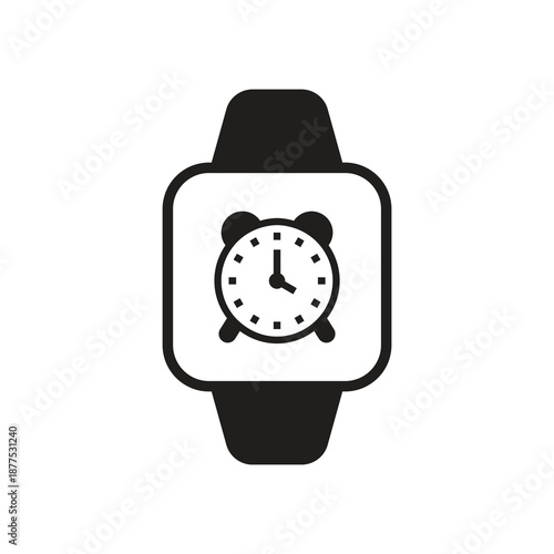 Smartwatch clock face solid icon