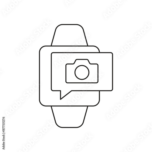 Smartwatch camera interface line icon