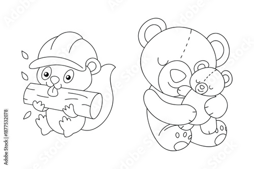Simple Kids Coloring Book Page