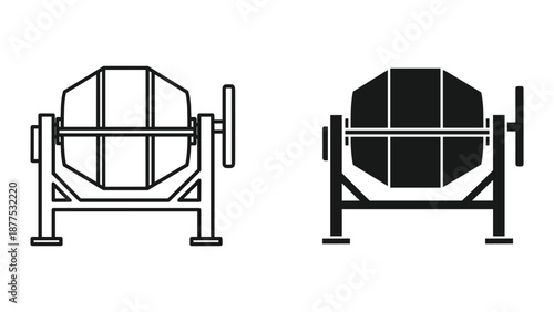 Concrete Mixer Machine Vector Illustration