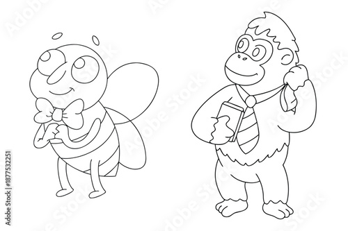 Simple Animal Coloring Book Page