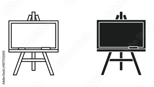 Blackboard and Whiteboard on Easel Illustration