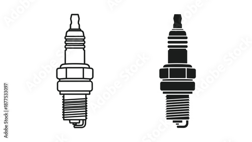 Spark Plug Vector Illustrations for Automotive Use