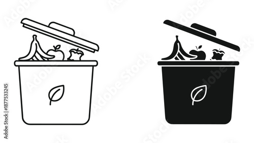 Compost Bin Vector Illustration for Eco-Friendly Waste Management
