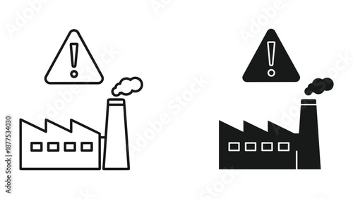 Industrial Pollution Warning Icons