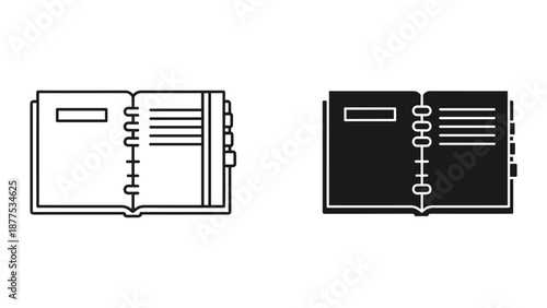 Notebook Vector Illustration, Open Book Icon Design
