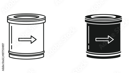 Vector Illustration of Two Barrels with Arrows