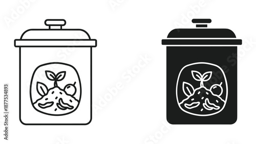 Compost Bin Icon Vector Illustration