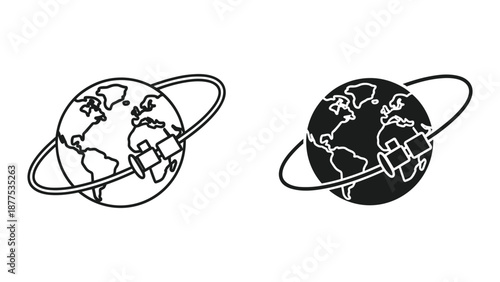 Vector Illustration of Earth with Ring System