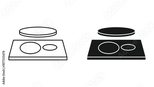 Induction Cooktop Illustration Vector Graphics